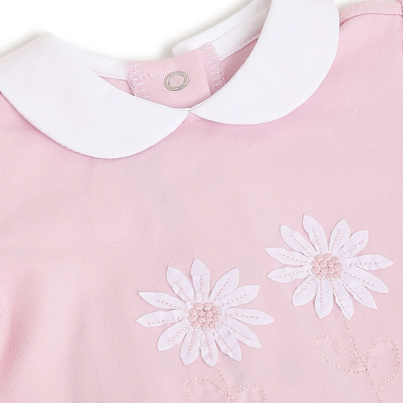 Girls Light Pink Printed Short Sleeve Dress image number 2